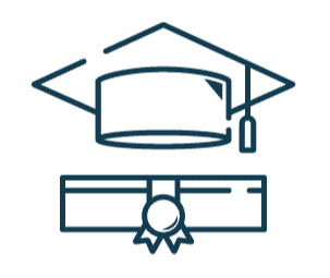 icon of a graduation cap and diploma
